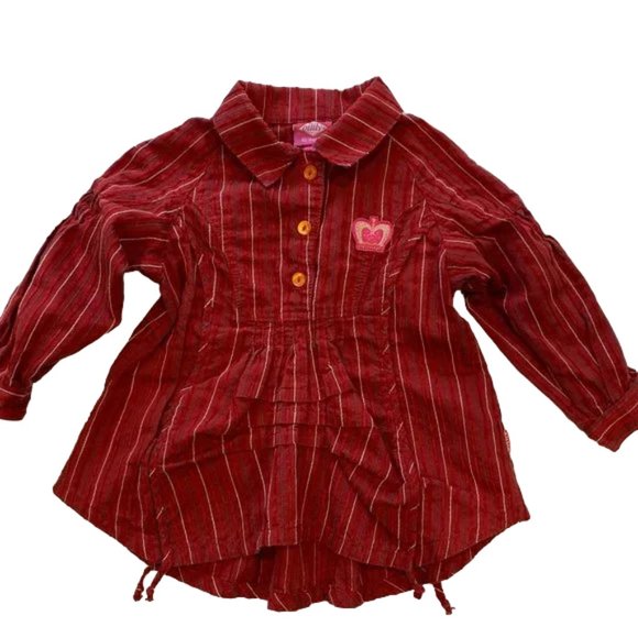 Oilily Allover Striped Smocking Long Sleeve Blouse Toddler Size 2-3 - Picture 1 of 5